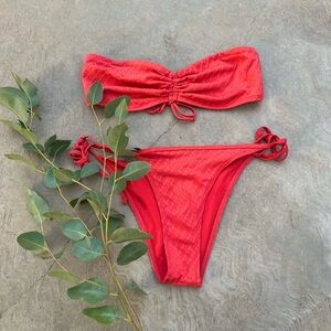 ABERCROMBIE & FITCH | Ribbed Orange Swimsuit Bikini Set 2 Piece M/S